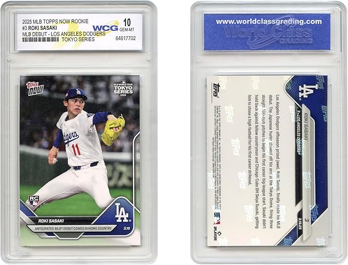2025 MLB Topps Now ROKI Sasaki Rookie Card #3 Dodgers Debut in Tokyo - Graded GEM-Mint 10