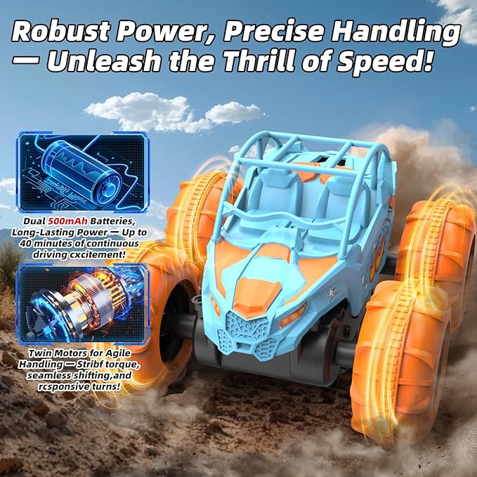 LM15-C Amphibious Remote Control Car 2.4 GHz Waterproof RC Car All Terrain Off Road Car Toys(Blue)