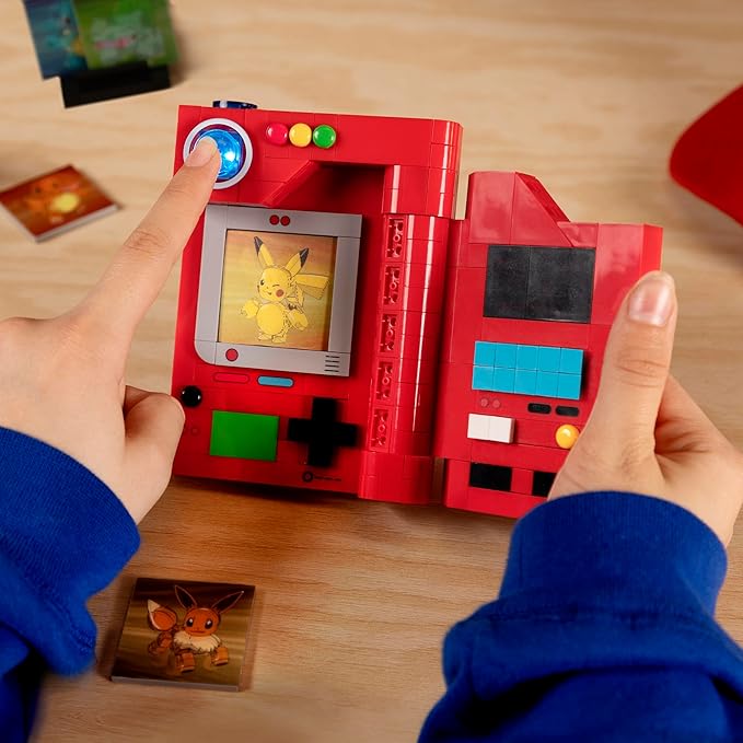 MEGA Pokémon Building Toys Set Kanto Region Pokédex with 322 Pieces Light and 5 Lenticular Cards for Kids or Adult Collectible
