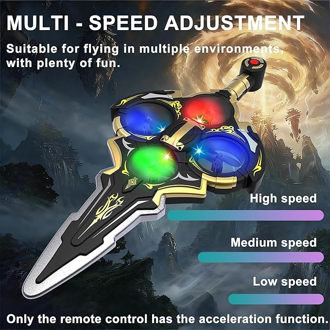 Upgraded Flying Sword RC Airplane Gesture Control Airplane for Kids Adult 8-16 Remote Control Drone Sword with Light 360° Flip Toy Gravity Sensing Stunt Roll Gift for Christmas New Year