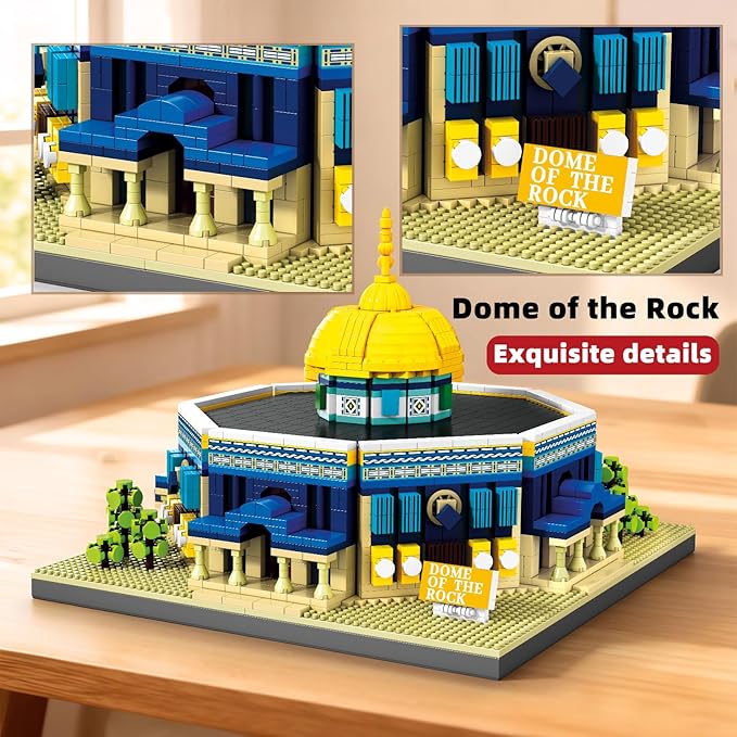Dome of The Rock Building Blocks Sets Islamic Architecture Building Kits World Famous Landmark Model Toys Eid Gifts for Muslim Adults Kids 983PCS