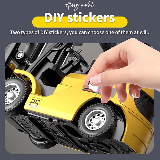 Mini RC Forklift Toy 3 in 1 Remote Control Forklift Trailer 10 Channel Mini Forklift Remote Control with Liftable Fork &amp Hook 1/64 Desktop RC Construction Vehicles for Adults Kids Boy Gift