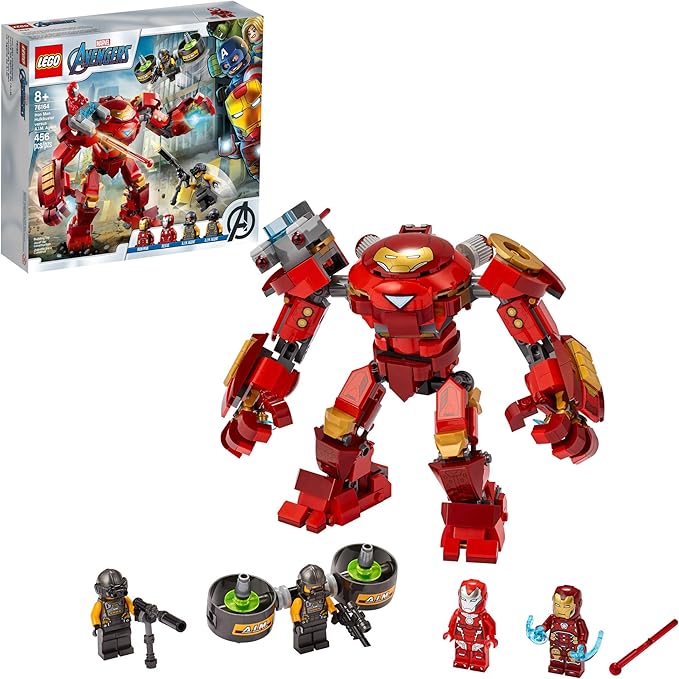 LEGO Marvel Avengers Iron Man Hulkbuster Versus A.I.M. Agent 76164 Cool Interactive Brick-Build Avengers Playset with Minifigures (456 Pieces)