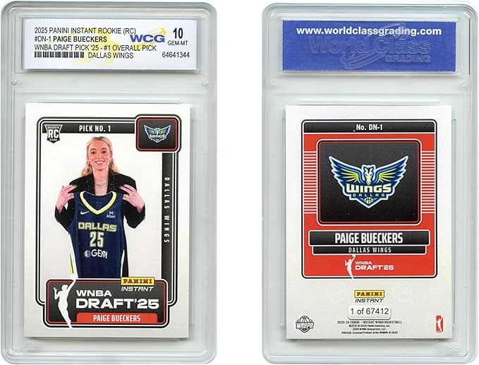 2025 Panini Paige BUECKERS WNBA Draft Pick #1 Rookie Card #DN-1 - Graded GEM Mint 10