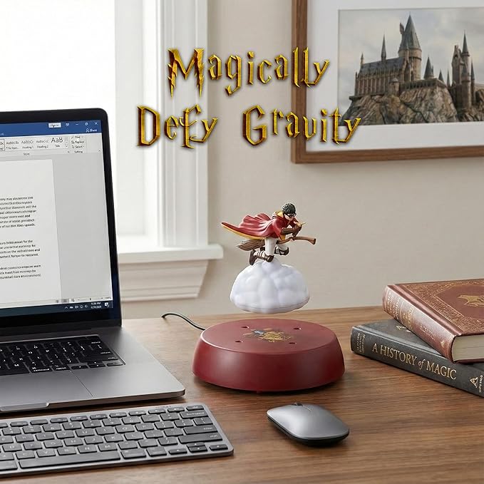 WARNER BROS Harry Potter Levitating Figurine Display - Magnetic Levitation Floating Harry Potter Collectible Display with LED Lights