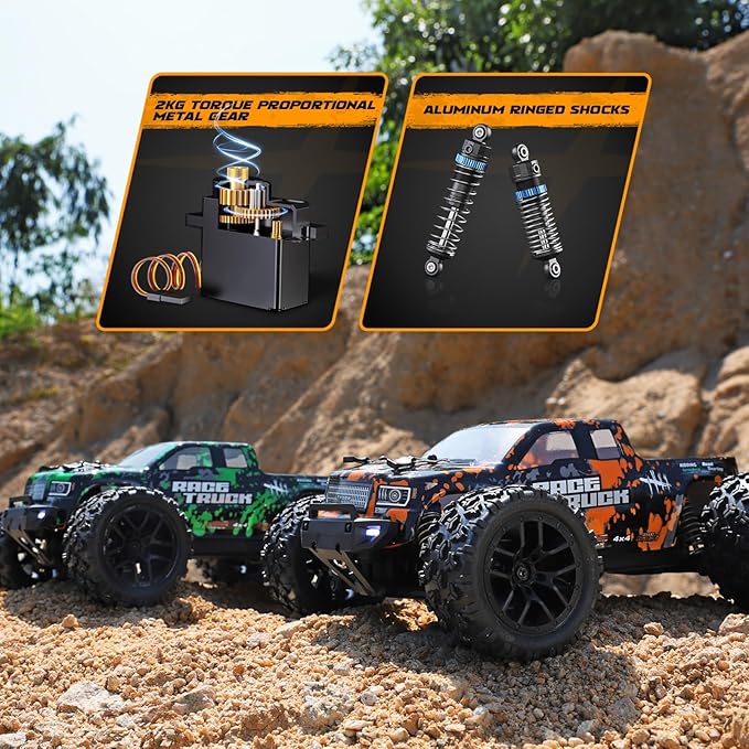 HAIBOXING 1:18 Scale RC Monster Truck 18859 36km/h Speed 4X4 Off Road Remote Control CarsWaterproof Electric Powered RC Cars All Terrain Toys Vehicles with 2 Batteries Xmas Gifts for Kid and Adults