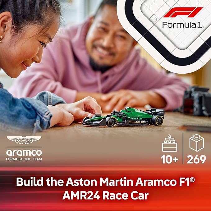 LEGO Speed Champions Aston Martin Aramco F1 AMR24 Race Car Toy - Building Set for Kids Boys &amp Girls Ages 10+ - Toy Car for F1 Fans - Gift Idea for Birthday - 77245
