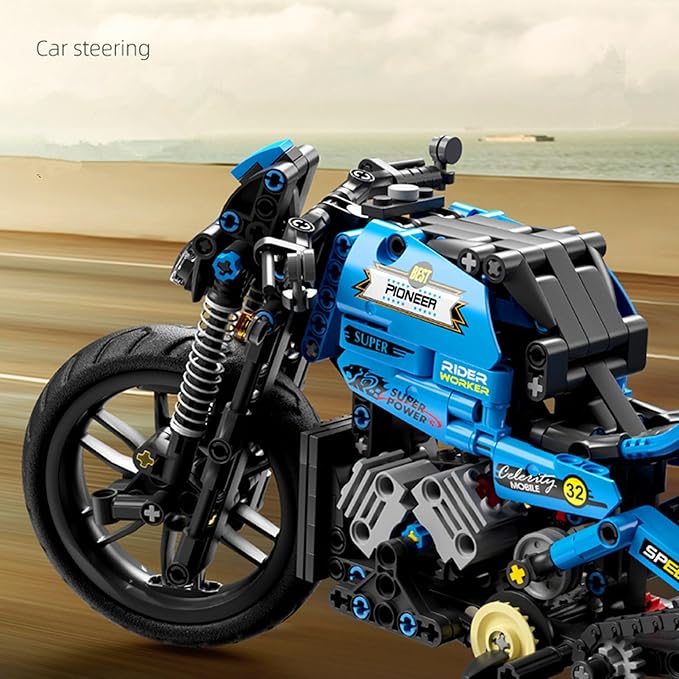 Techno-Mechanical Motorcycle Building Blocks Set STEM Education Learning Toys Creative DIY lego Racing Blocks Collectible Models Surprise Gift for Children 8-14 Years Old 469 Pcs