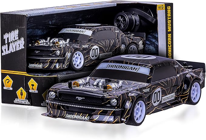 Hoonigan Mustang Remote Control RC Car for Kids – 3.7V 2.4 GHz Detailed Replica Design USB Rechargeable Battery Included 1:16 Scale 150 ft Range 6 Mph