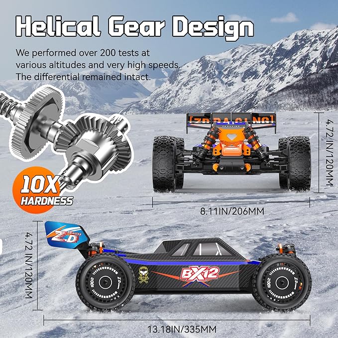 ZD Racing 1:12 Brushless Fast Rc Cars for Adults Fast 42 MPHOff Road Rc Car 4X4Remote Control Trucks for Adults 4WD High Speed Racing RC Buggy with 3S 2200 mAh Truck Suitable for Gifts