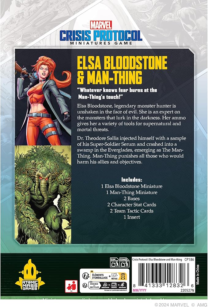 Marvel: Crisis Protocol Elsa Bloodstone &amp Man-Thing Character Pack - Adds New Legion of Monsters Leadership! Tabletop Superhero Game Ages 14+ 2 Players 90 Min Playtime Made by Atomic Mass Game