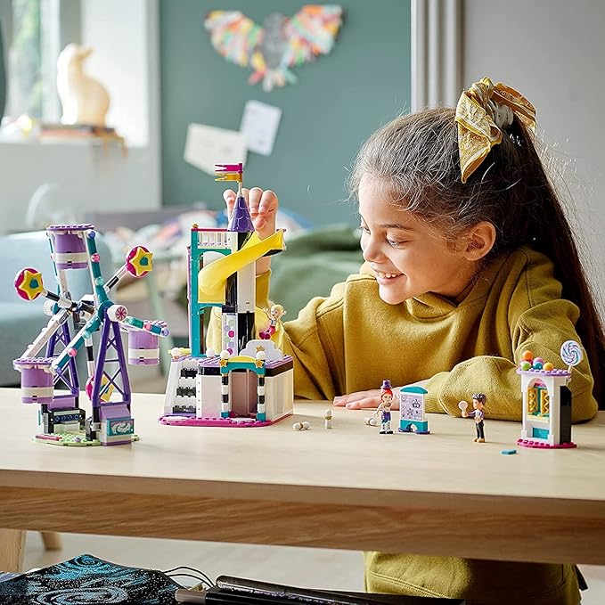 LEGO Friends Magical Ferris Wheel and Slide 41689 Building Kit for Kids Theme Park with 3 Mini-Dolls New 2021 (545 Pieces)