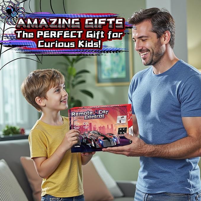 Wall Climbing Remote Control Car 360° Rotating RC Stunt Car with Headlight Rechargeable RC Cars Toys for 3 4 5 6 7 8-12 Year Old Boys Girls Kids