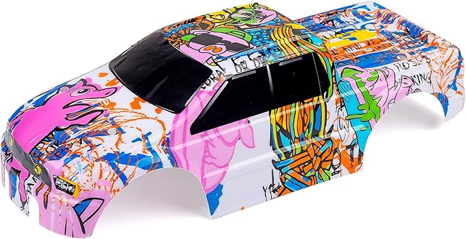 SummitLink Custom Body Compatible for T/E Maxx Shell Cover E-Maxx 1/10 Scale RC Car (Truck not Included) (Graffiti Pink Pig)