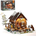 FUNWHOLE Hunting-Cabin Lighting Building-Bricks Set - Retro Wooden Cabin LED Light Construction Building Model Set 2036 Pcs for Adults and Teen