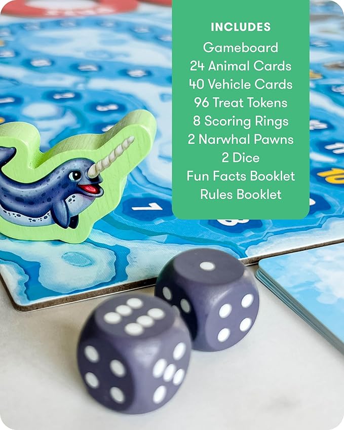 SimplyFun Arctic Riders - Educational &amp Fun Math Games for Kids - Practice Upper Level Addition &amp Subtraction Skills for Kids 7 &amp Up - 2 to 4 Players