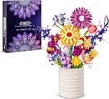 Flowers Bouquet Building Set Gift for Valentine's Day for Her Faker Flower Compatible with Lego Flowers Botanical Collection for Adults Women Girl Wife Home Office Shelf or Room Decor