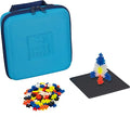 PLUS PLUS Building Set with Travel Case 3D Open Ended Stem Toy for Kids 100 Mini Interlocking Pieces 1 Baseplate - Glow Mix