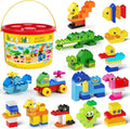 burgkidz Animal Building Toys for Toddlers 3-5 Jumbo 135Pcs Building Blocks Creative Take Apart Puzzle with Storage Bucket Compatible with Major Brands Preschool Birthday Gift for Boys Girls