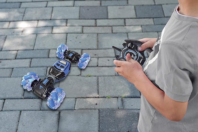 LEXiBOOK Extreme Crosslander Off-Road Remote Control car up to 12km/h Light Effects Remote Control &amp Gesture Control Bracelet Included Music Rechargeable RC50