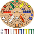 Kathfly Fast Track Board Game Wooden 3-6 Players Board Game Set with 24 Boards Games Pieces and 2 Dice Fast Track Games Night for Adult Teens Family Party(19.7 Inch)