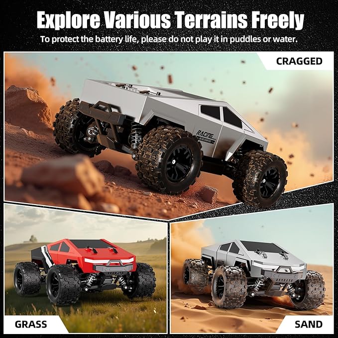 WayEee 1:18 Fast RC Car 40 KPH High Speed 4X4 Remote Control Monster Truck All Terrain Vehicles Toy with 2 Batteries 2.4GHz Remote Control 2 PVC Shell Off-Road Pickup Gift for Kids and Adults