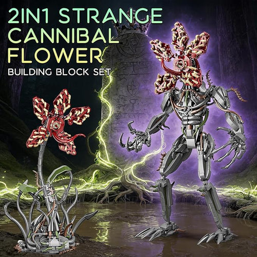 2 in 1 Strange Cannibal Flower Building Blocks Sets Horror Model Toys for Adults Teens 858 PCS