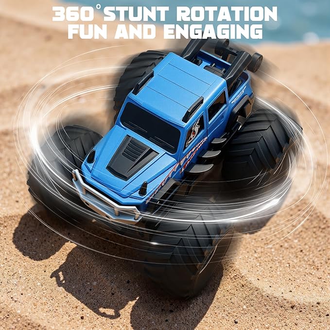 Amphibious Remote Control Trucks2.4G 1:18 4WD All Terrain Off-Road Waterproof Monster RC Cars Pool Toys Hobby RC Vehicle Christmas Birthday Gifts for Kids Boys Girls 8 9 10 11 12+ Bule