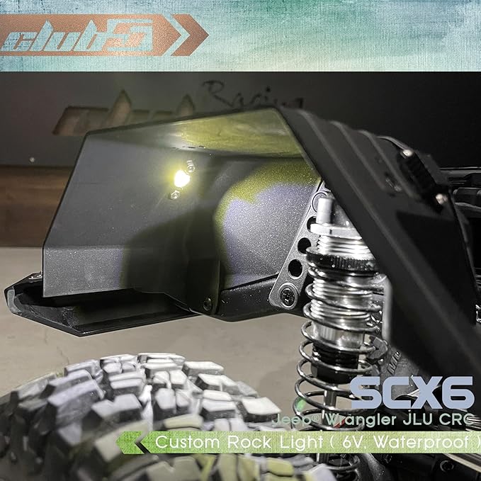 Club 5 Racing Waterproof Rock Light ( 6V ) For Axial SCX6 Jeep JLU Wrangler