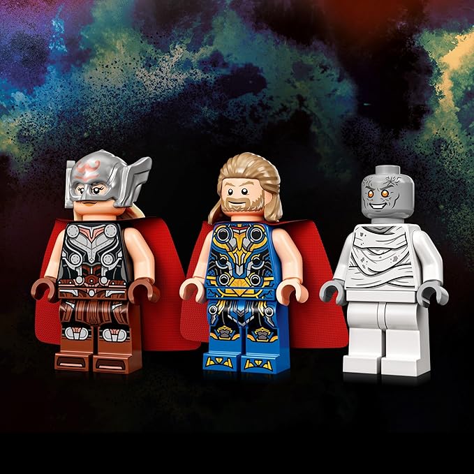 LEGO Marvel Attack on New Asgard Thor Buildable Toy 76207 with Hammer Stormbreaker and Monster Figure Love and Thunder Movie Set