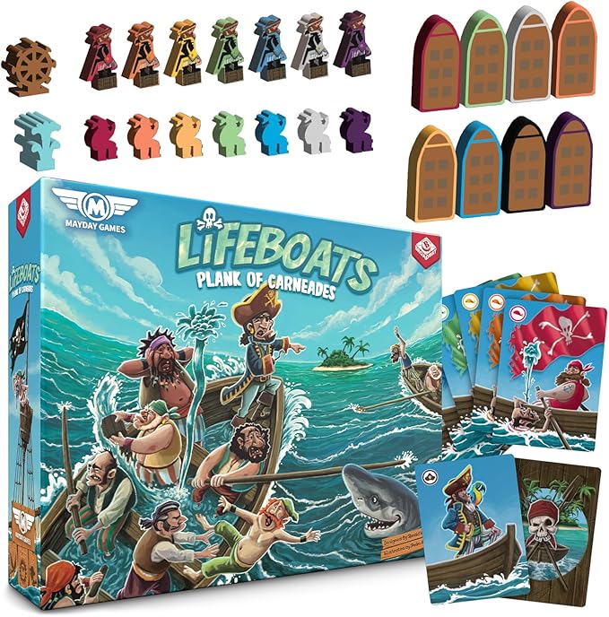 Lifeboats: Plank of Carneades Board Game by MayDay Games – Strategy Party Board Game for Adults and Family – Pirate-Themed Survival and Betrayal – Ages 8+ 3–7 Players – Dice Tower Approved