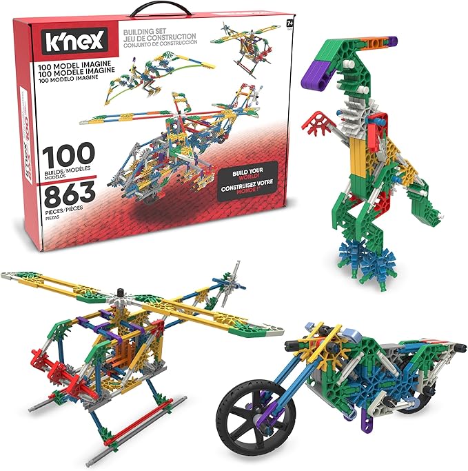 K'NEX - 100 Model Building Set ‚ 863 Pieces STEM Building Kid Construction Set‚ Ages 7+