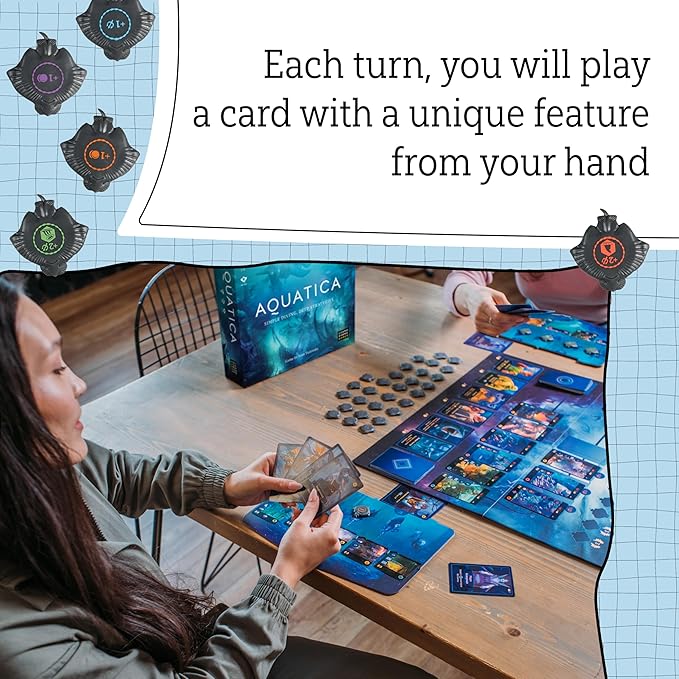 Aquatica | Board Game | Strategy Game for Teens and Adults | Family Game Night | Entertainment | Ages 14+ | 1-4 Players | 60 Minutes Playtime