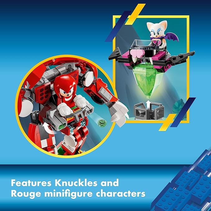 LEGO Sonic The Hedgehog Knuckles’ Guardian Mech Building Toy Set Sonic Toy for Kids Video Game Inspired Knuckles Action Figure with Master Emerald Gaming Gift for 8 Year Old Boys and Girls 76996