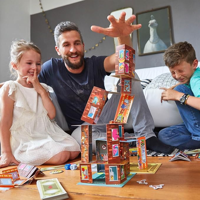 HABA Rhino Hero Super Battle - Exciting 3D Stacking Board Game for Kids &amp Adults Fun Family Games Stacking Card Games for Kids Made in Germany