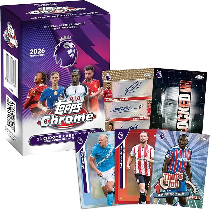 2026 Topps Chrome Premier League Soccer - Factory Sealed - Value Box