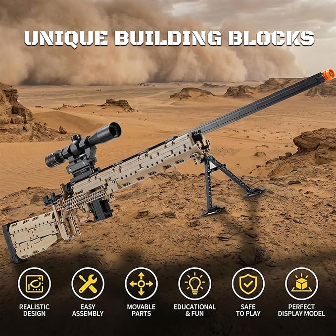M24 Model Building Block Set 1082 Pcs Military Building Kit Gift for Adults &amp Teens