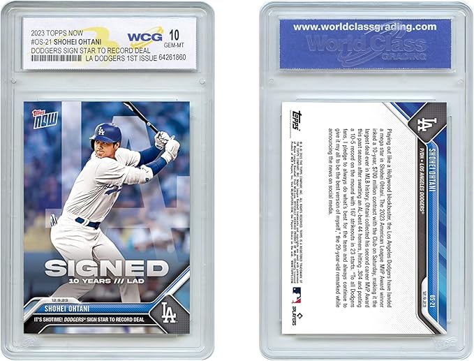2023 Topps Now SHOHEI OHTANI Los Angeles Dodgers 1st Issue Card #OS21 - Graded Gem-Mint 10