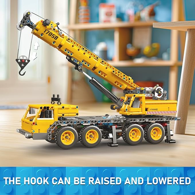 Mould King 17058 City Mobile Crane Truck Toy Building Set Construction Vehicle Model Blocks Kit for Adults Toys Gifts for Kids Children Playset for Boys and Girls Ages 8+(997 Pieces)