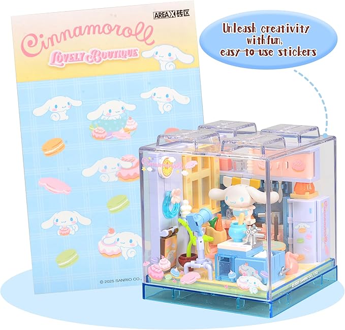 Cute Building Bricks Blocks Toys Miniature Sets with Transparent Display Fun Toy Collectible Gift for Fans Girls Birthday Party Supply Decorations Room Décor Plush Stickers Stuff Age 3 4 5 6