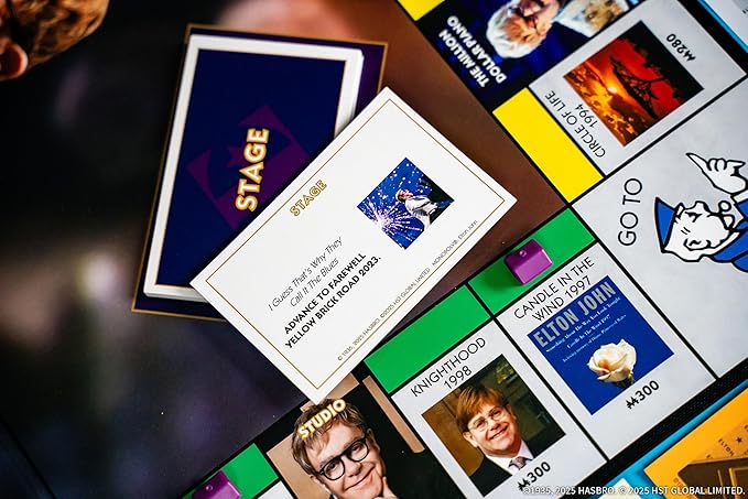 Monopoly: Elton John Play as Iconic Headgear Star Glasses &amp More Collect Legendary Career Moments Like Knighthood &amp Farewell Tour Officially Licensed Elton John Board Game