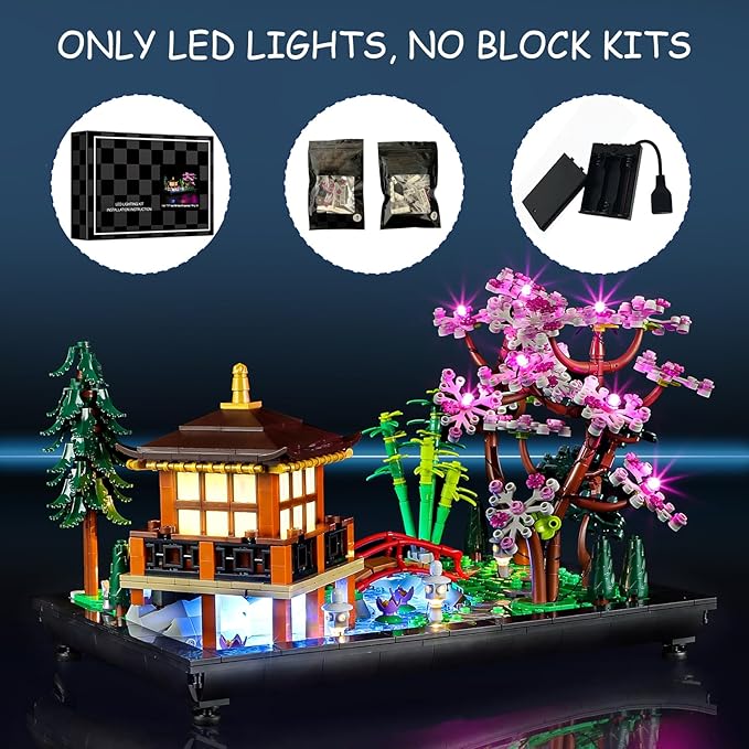 LED Light Kit for Lego 10315 Icons Tranquil Garden Set Compatible with Lego 10315 Building Blocks Model(Not Include Blocks Set)