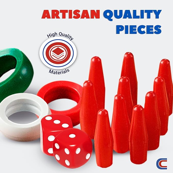 Carrom Board Equipment Set — Includes 44 Playing Pieces Instruction Manual and Carrying Case — Extra Accessories for Board Games for Adults &amp Children — Durable Sports Board Game Accessories