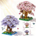 Beego 2 Bonsai Tree Cherry Blossom Building Toy Not Compatible with Lego Japanese Sakura Pink&ampPurple Flower House Building Micro Bricks Tree House Botanical Collection for Adults Teen (2201 PCS