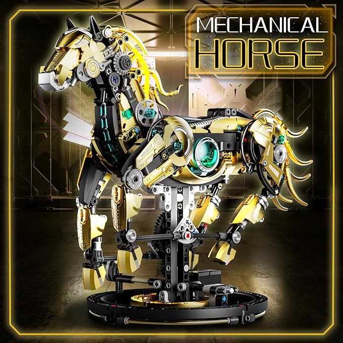 Mechanical Horse Building Sets Compatible with Lego Animals Animal Collection Toy Home or Office Decor for Adults STEM Building Gift for Teens Boys and Girls 8-14 (1055PCS)
