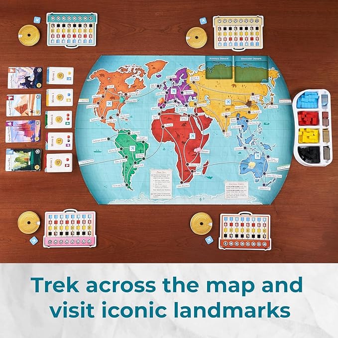 Underdog Games Trekking the World 2nd Edition - Award-Winning Board Games for Kids &amp Adults Ages 12+ - Easy-to-Learn Strategy Journey for Globetrotters Perfect for Family Game Night &amp Educati