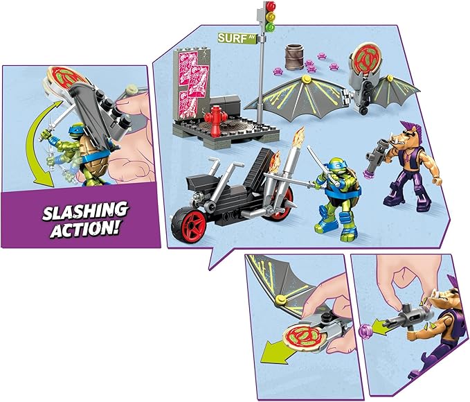 Mega Construx Teenage Mutant Ninja Turtles Leo Turtle Glider Pursuit