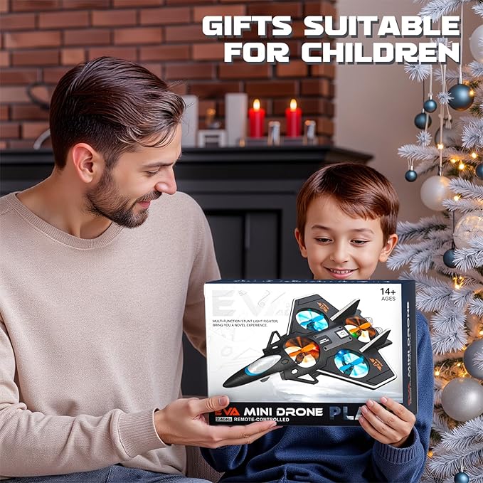 Snugzy Foam RC Plane Remote Control Airplanes for Kids 8-16 360° Flip Stunt Roll RC Airplane with Colorful Lights Airplane Toys Gifts for Boys
