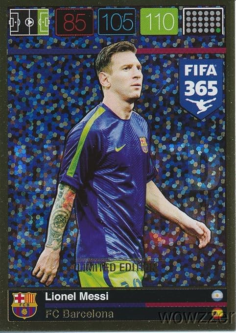 2016 Panini Adrenalyn XL FIFA 365 EXCLUSIVE Lionel Messi Limited Edition Card!Rare Awesome Special Great Looking Card Imported from Europe! Shipped in Ultra Pro Top Loader to Protect it !