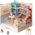 Miniature Ice Cream Shop Model Kit Small-Scale DIY Building Set with Tiny Furniture Highly Detailed Collectible for Adults &amp Craft Lovers Super Mini Series
